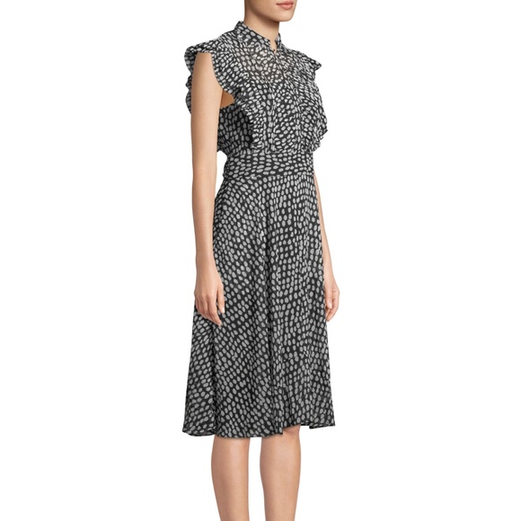 NWT Club Monaco Saffra Printed Ruffle Dress (I28) - Picture 3 of 8